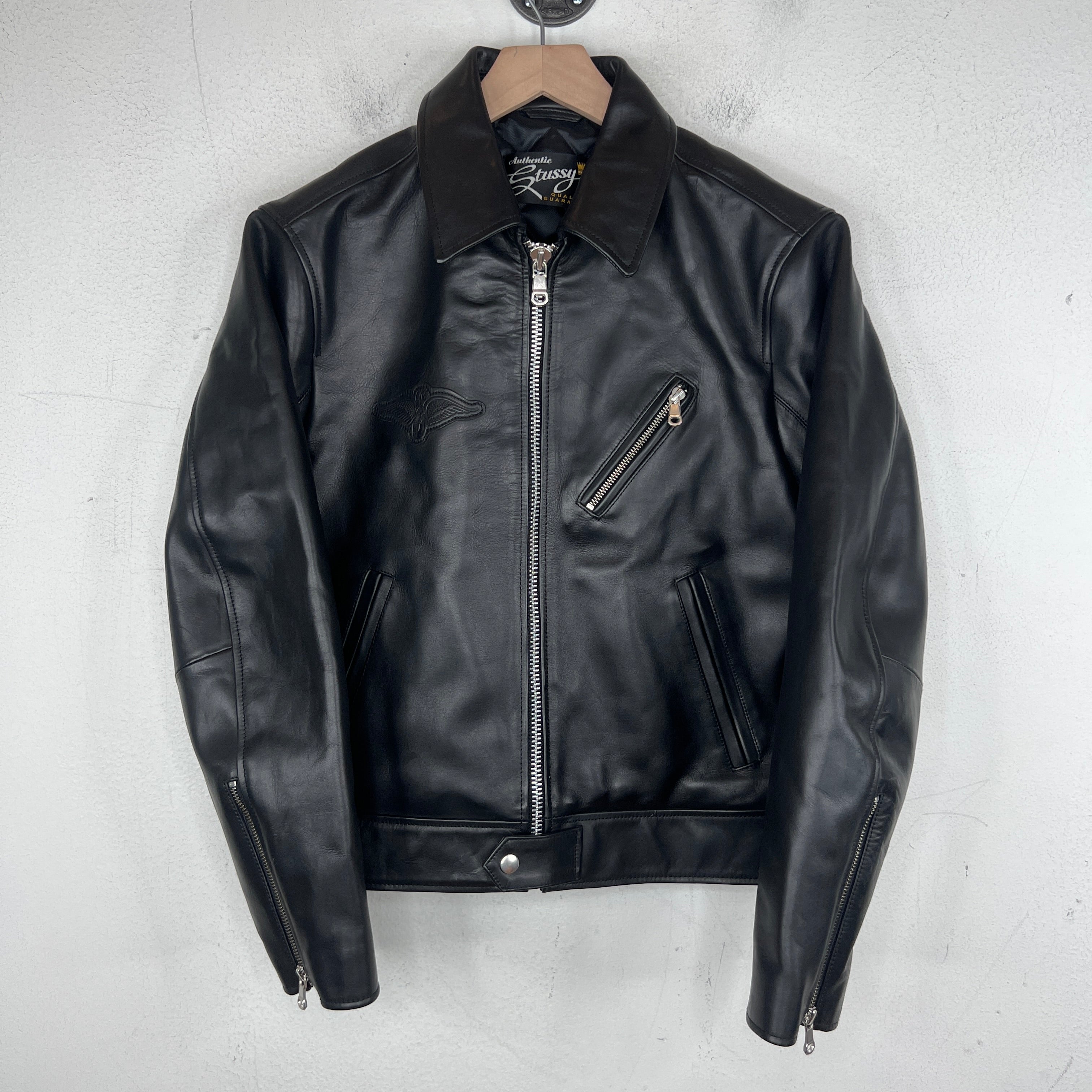 Stussy Leather S Wing Cropped Biker Jacket – www.Lukes.store
