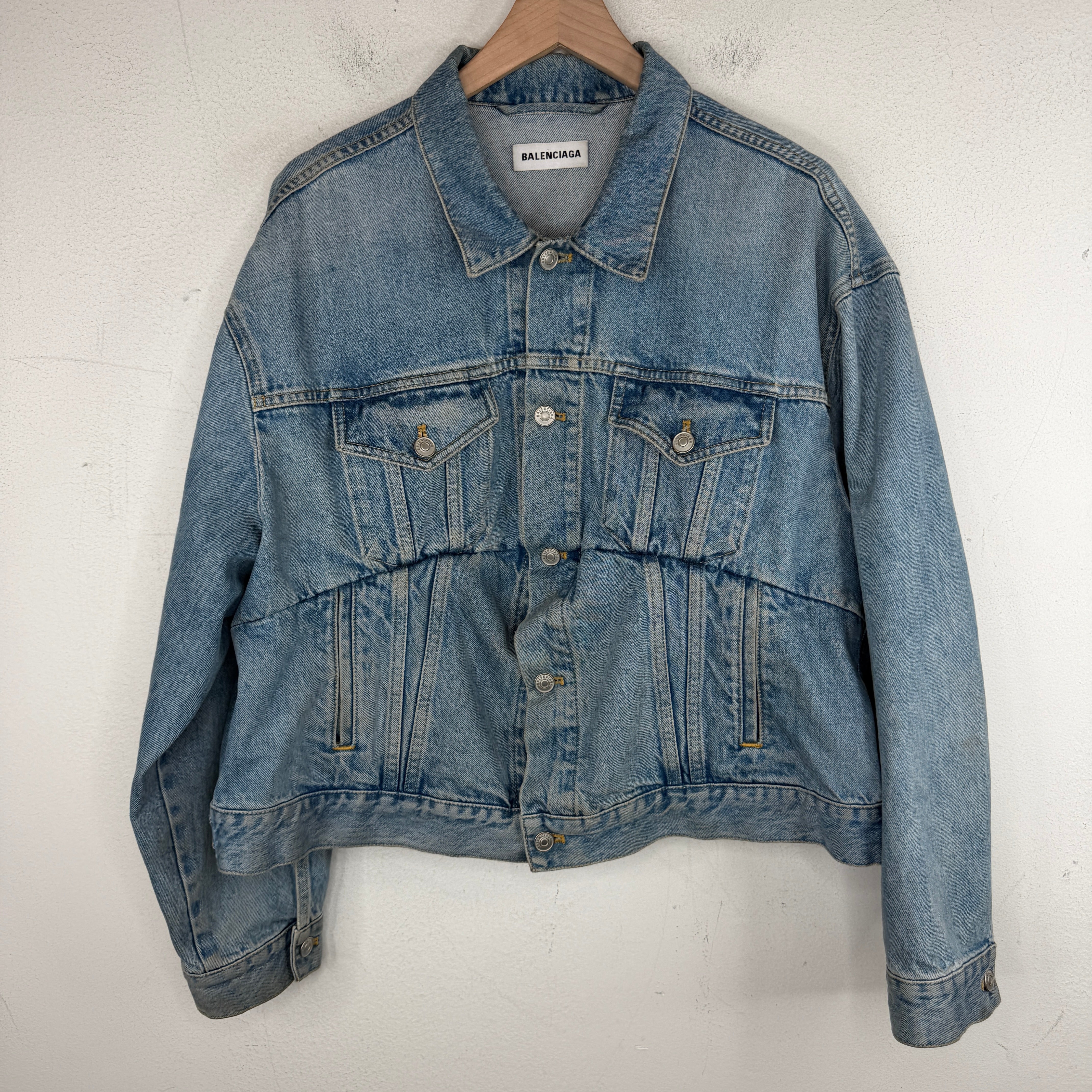 ［ゆー］BALENCIAGA スウィングデニムジャケット ブルー 36 Balenciaga Blue Denim Swing Jacket – www.Lukes.store