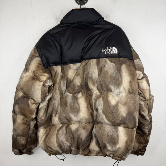 Supreme TNF Fur Printed Nuptse Puffer Jacket