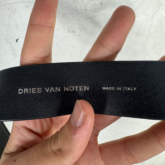 Dries Van Noten Black Leather Belt