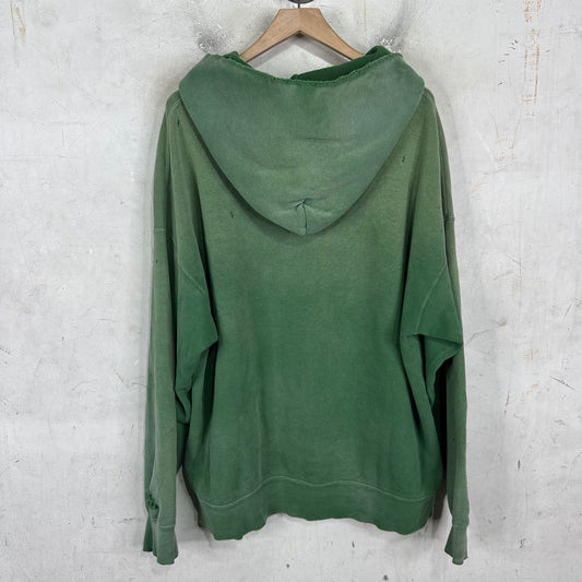 Visvim Green Distressed Jumbo Hoodie