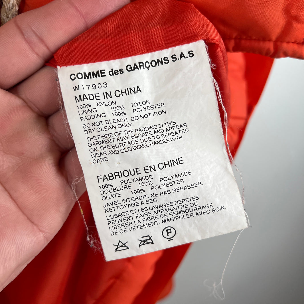 CDG Orange Puffer Jacket