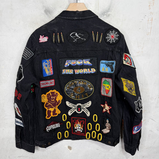 Supreme Patches Denim Trucker Jacket Black