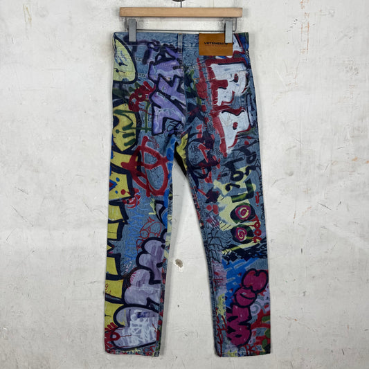 Vetements Slim Graffiti Jeans