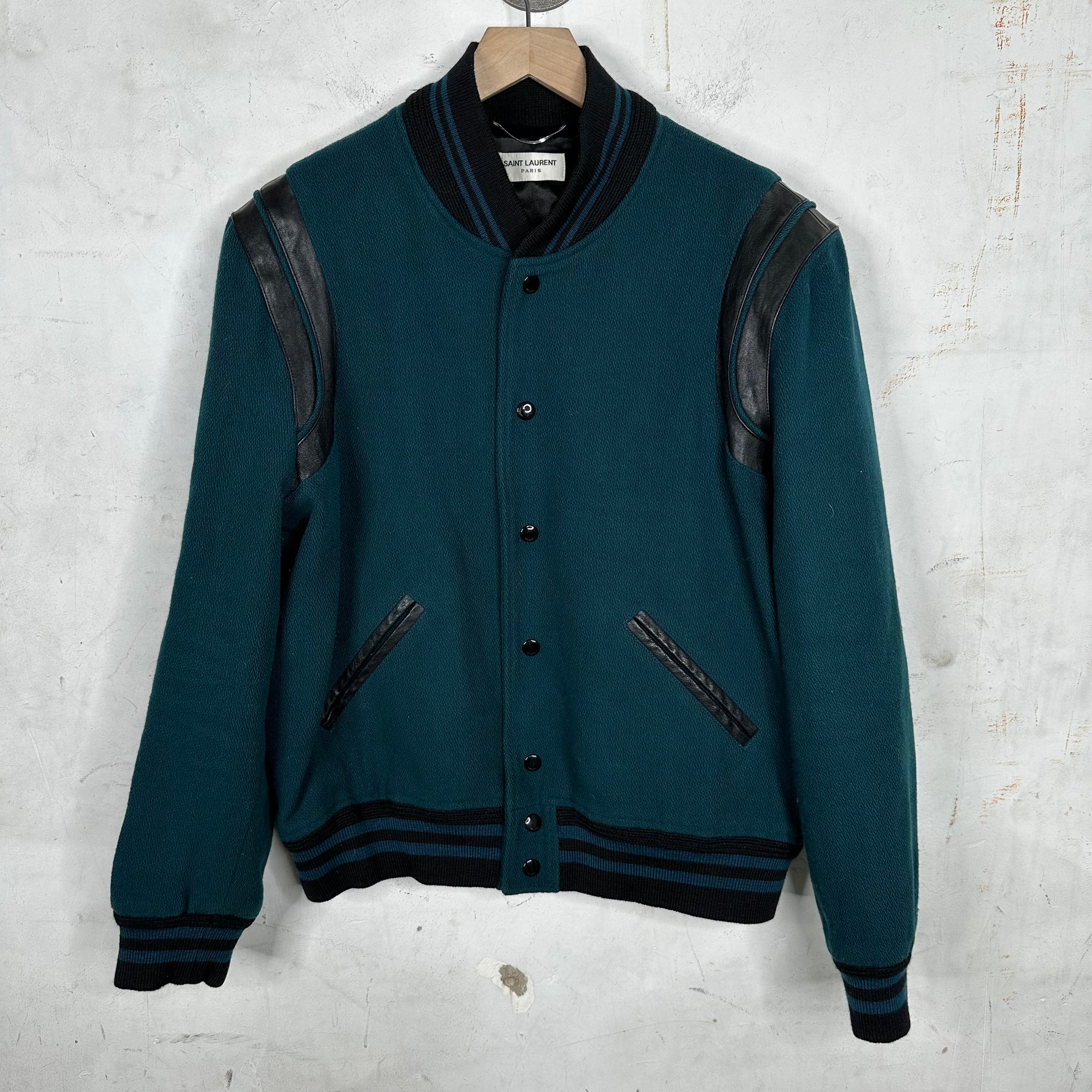 Saint Laurent Green Wool Teddy Jacket