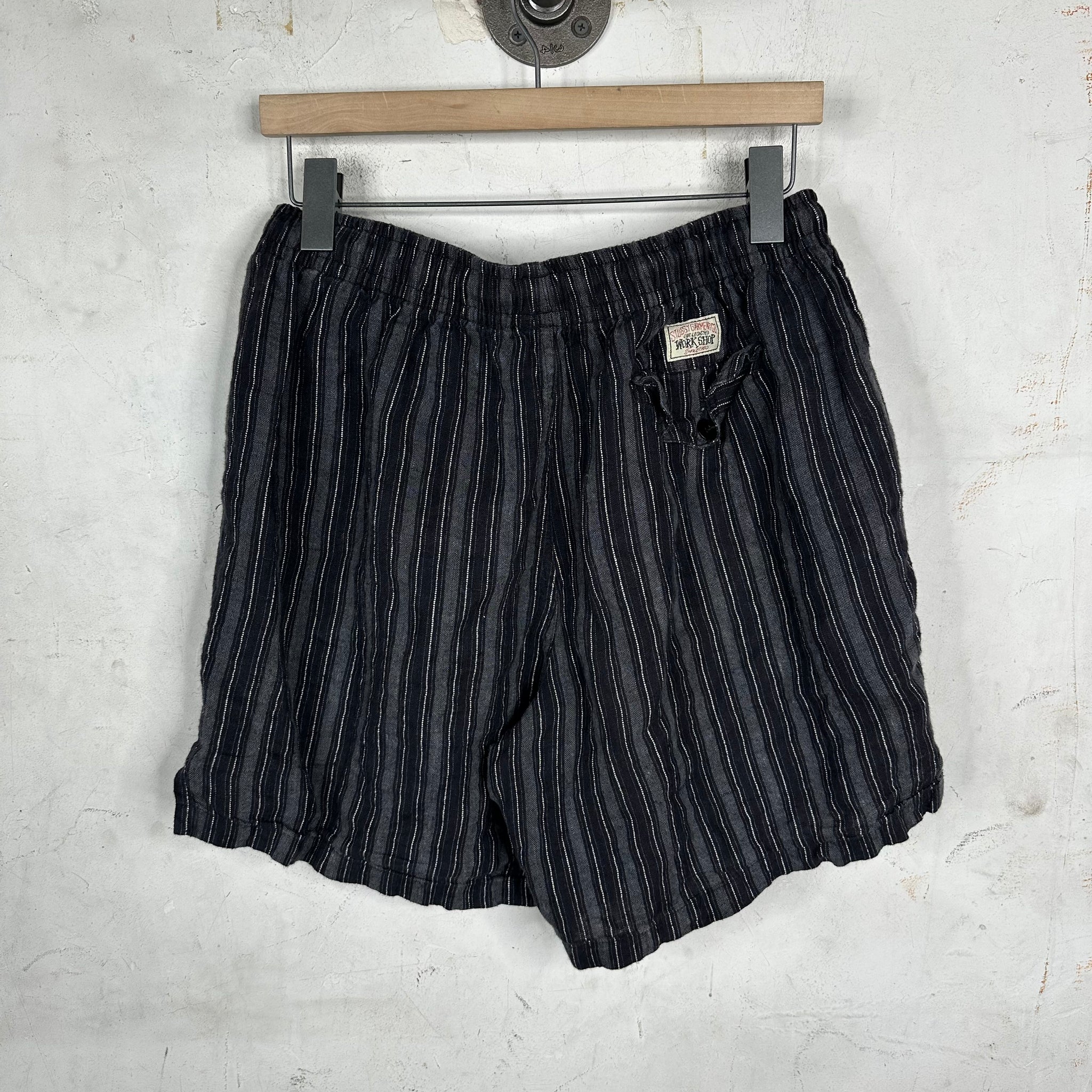 Stussy x Our Legacy Striped Cotton Shorts