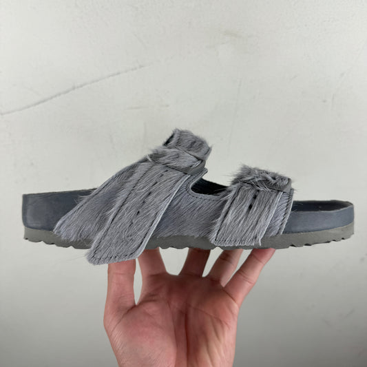 Rick Owens Birkenstock Gray Fur Arizona Sandals