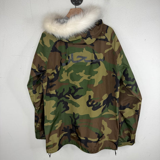 Supreme Fur Hood Camo Arabic Logo Shell Jacket