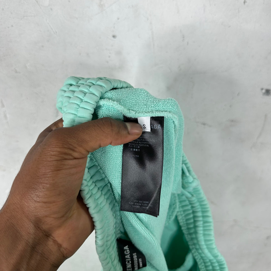 Balenciaga Turquoise Logo Sweatpants