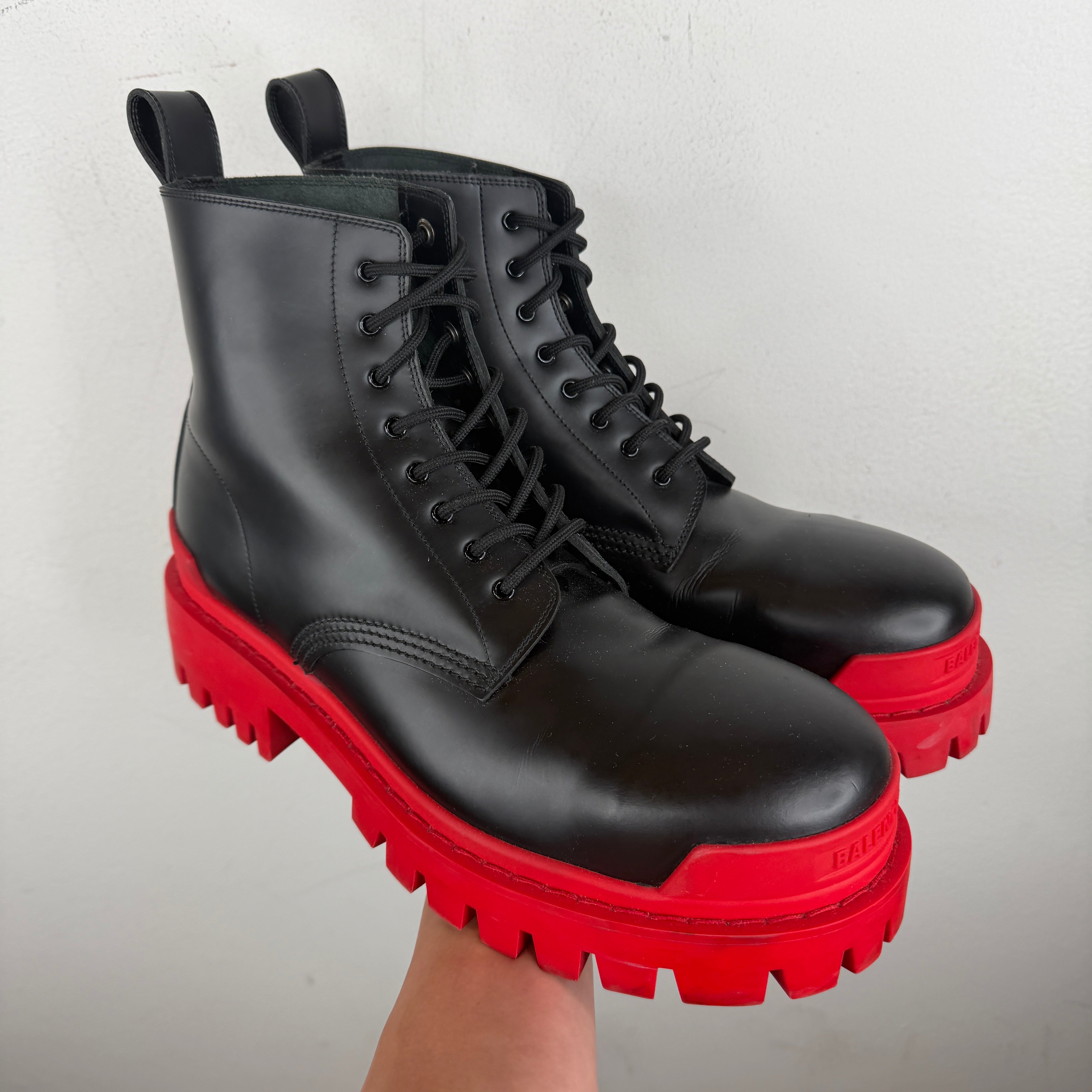 Balenciaga Red/Black Strike Boots – www.Lukes.store