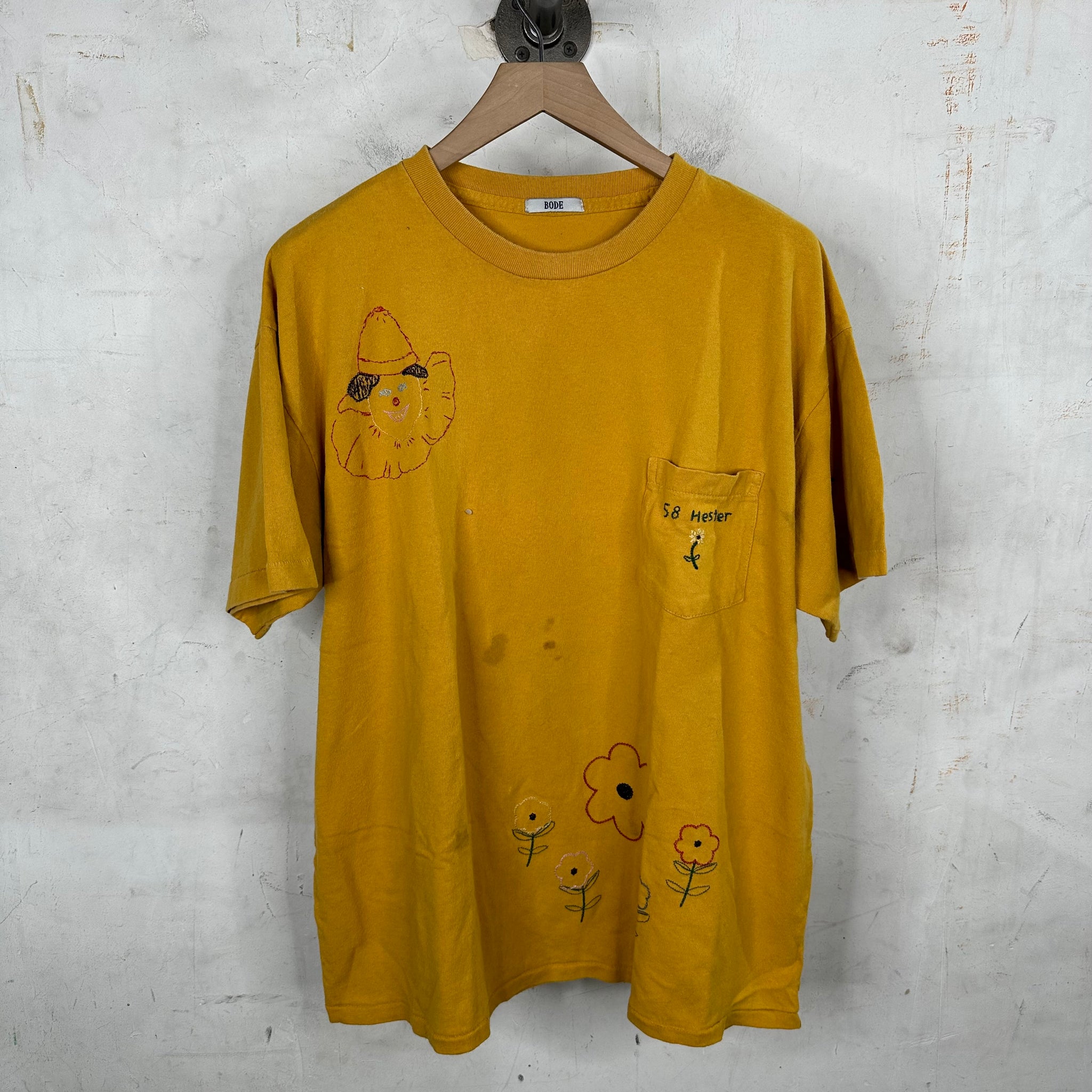 Bode Embroidered Shop Pocket T-Shirt