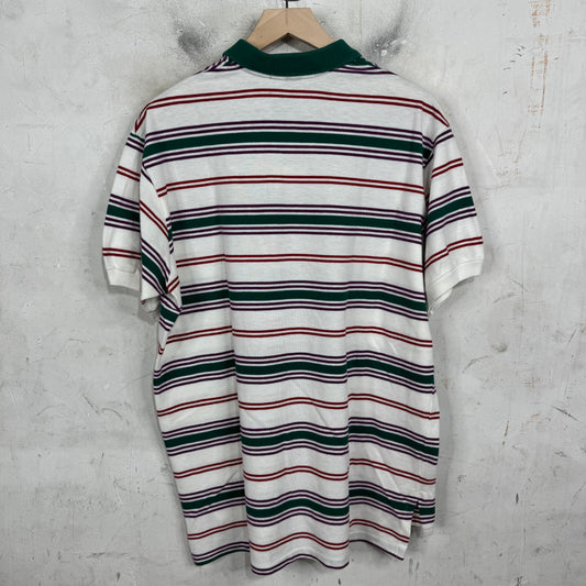 Ralph Lauren Striped White/Green/Red Polo