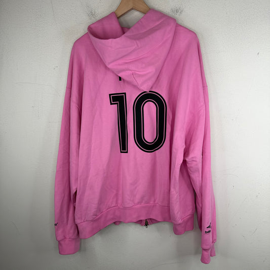 Balenciaga Pink Soccer Zip Hoodie