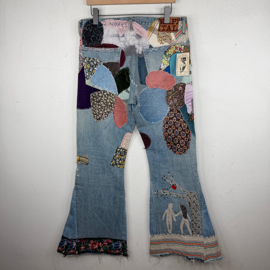 Kapital Patchwork Flared Jeans