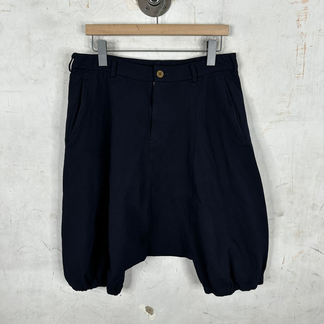 Comme Des Garçons Drop Crotch Navy Shorts