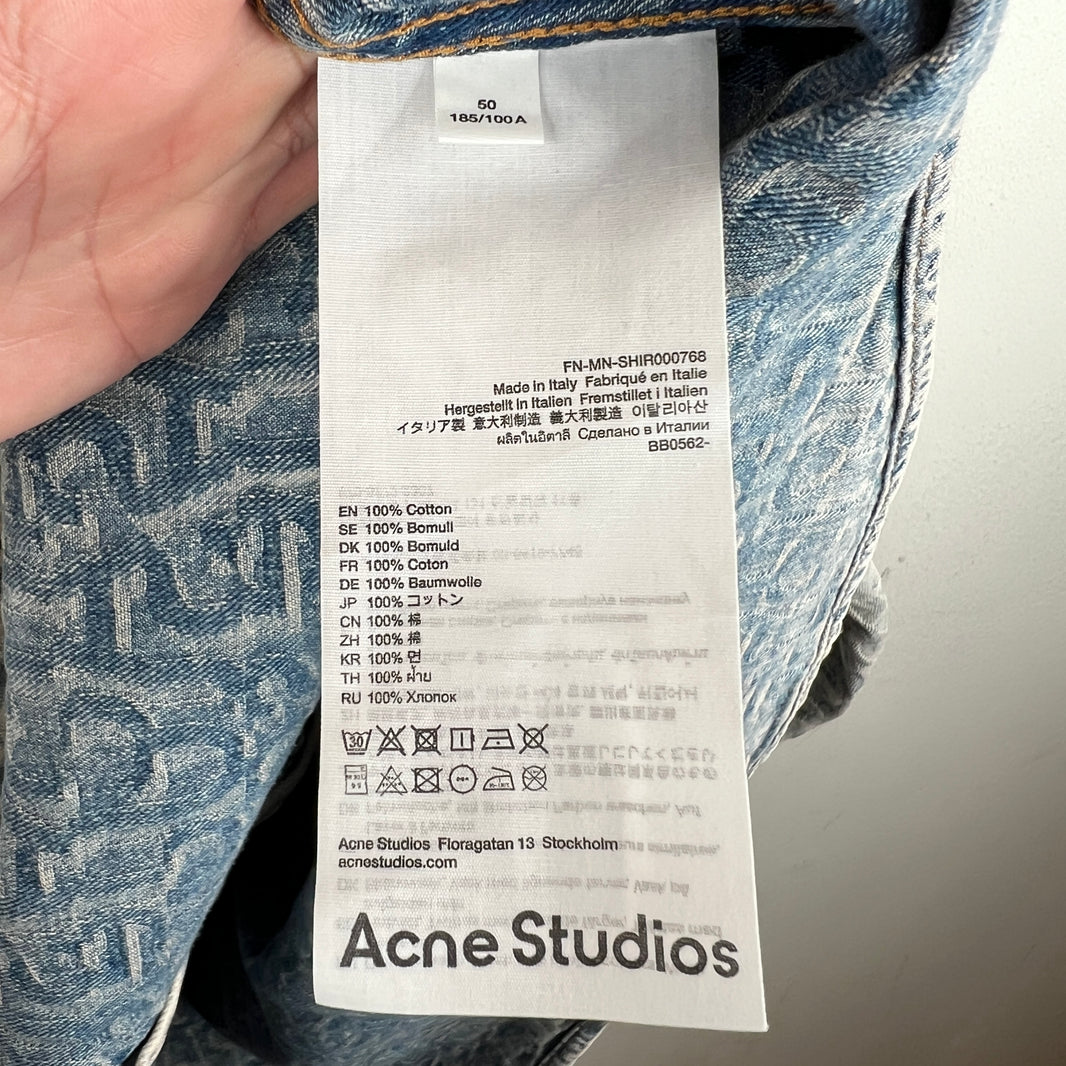 Acne Studios Denim Jacquard Button Up Shirt