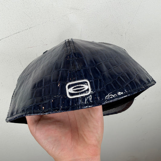 YVL Blue Snakeskin Patent Fitted Hat