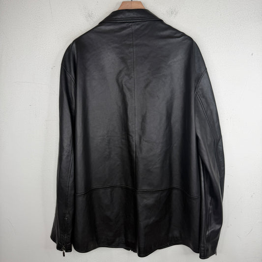 Armani Lamb Leather Zip Up Coaches Jacket
