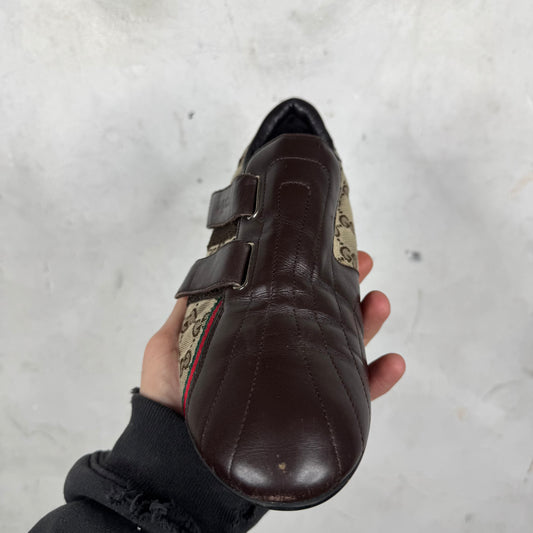 Gucci Monogram Leather Paneled Cycling Shoes