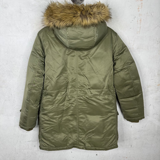RRL Faux Fur Hooded Nylon Parka Jacket