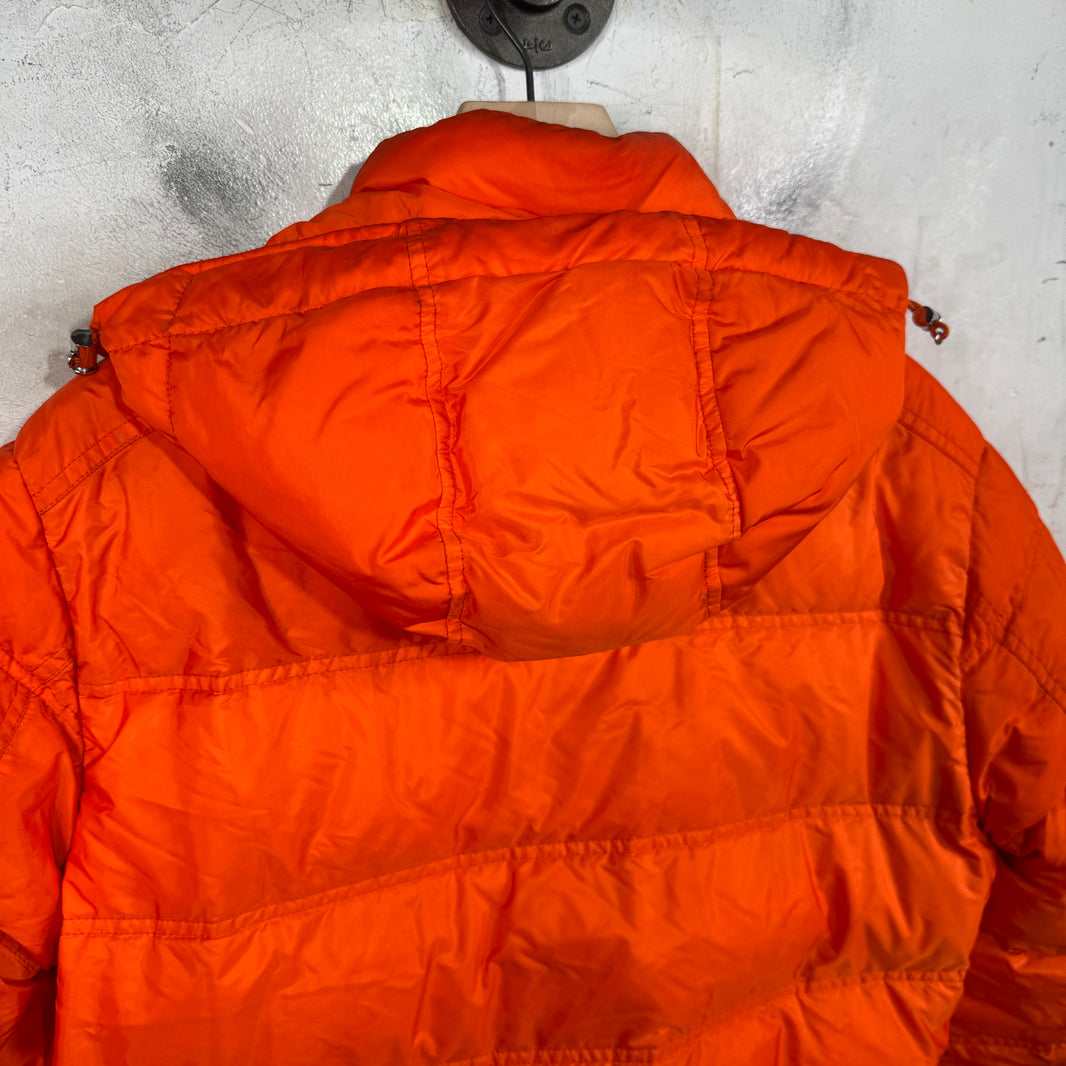 Prada Orange Plaqued Puffer Jacket