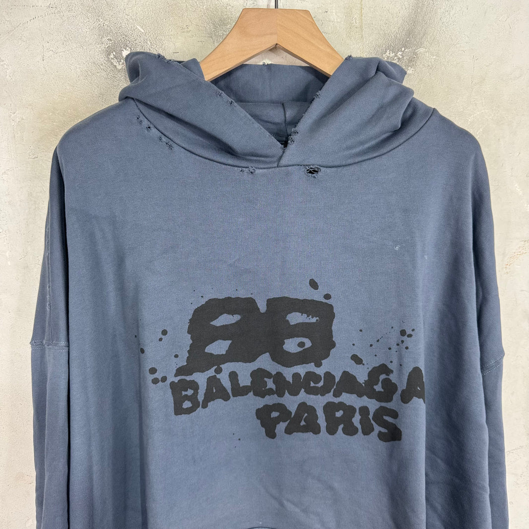 Balenciaga Navy Ink Blot Hoodie