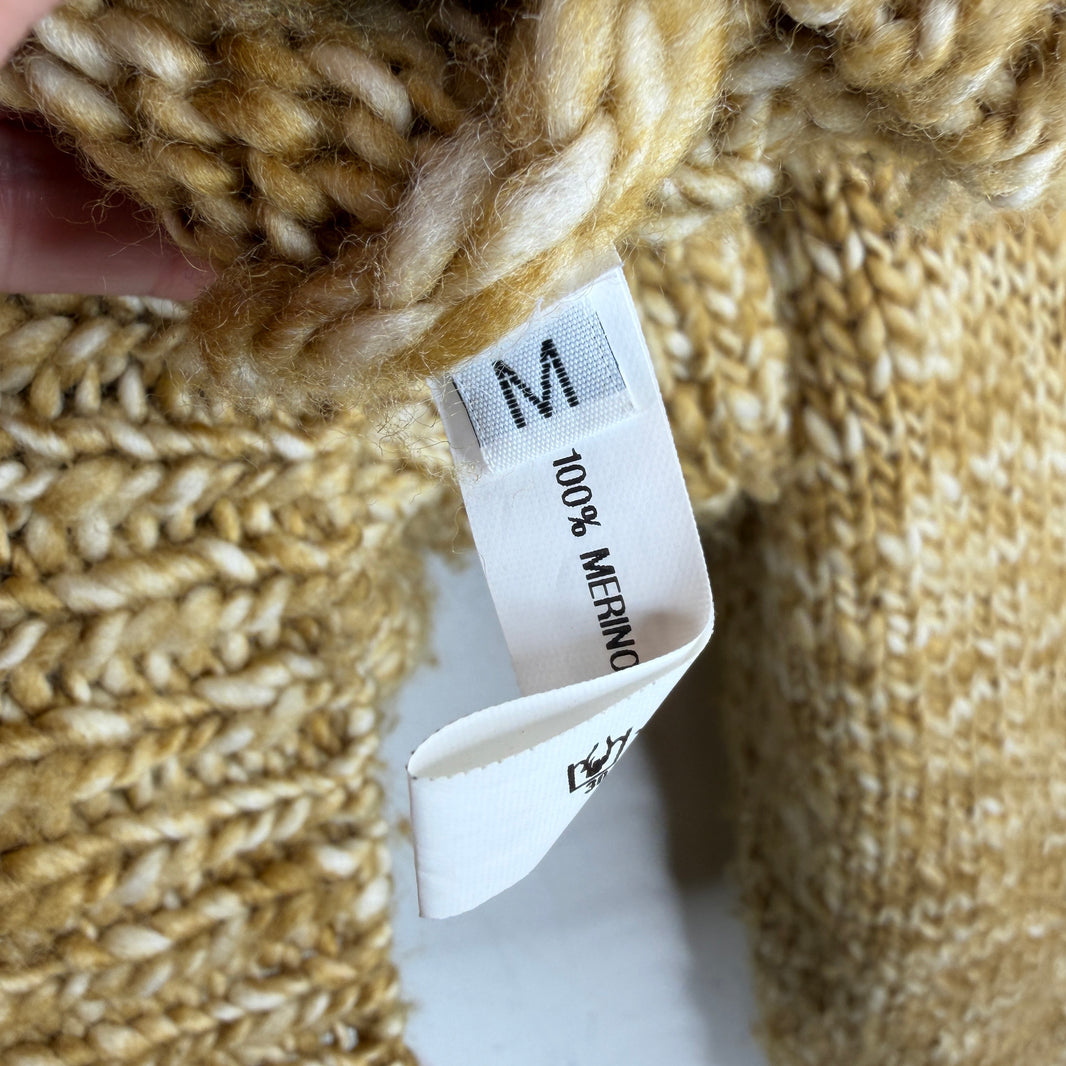 Namacheko Yellow Cable Knit Button Detail Cardigan