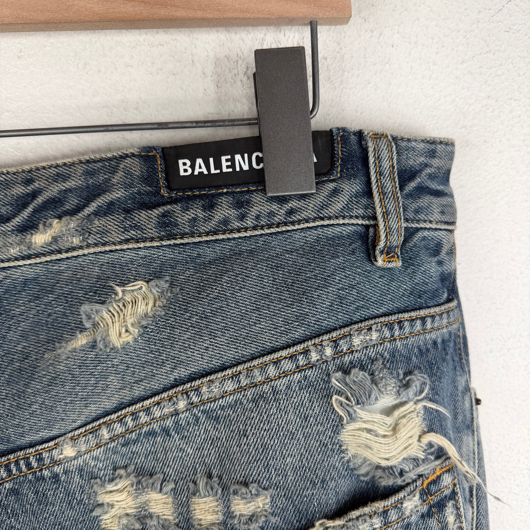 Balenciaga Mud Show Destroyed Jeans
