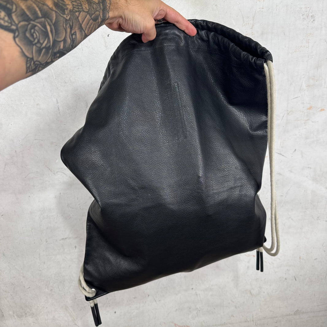Rick Owens Fogachine Leather Drawstring Bag
