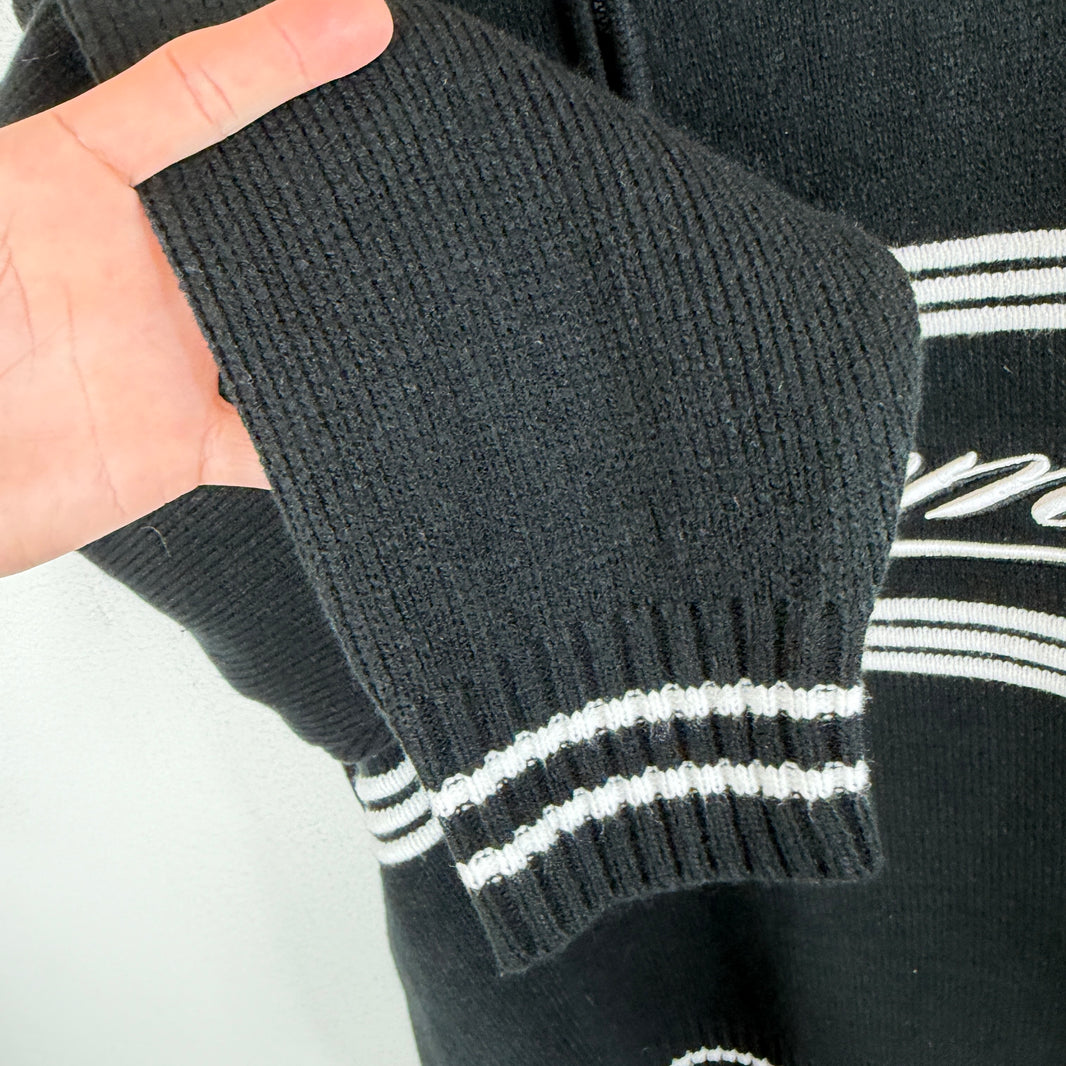 Supreme Cursive Embroidered 1/4 Zip Knit Sweater