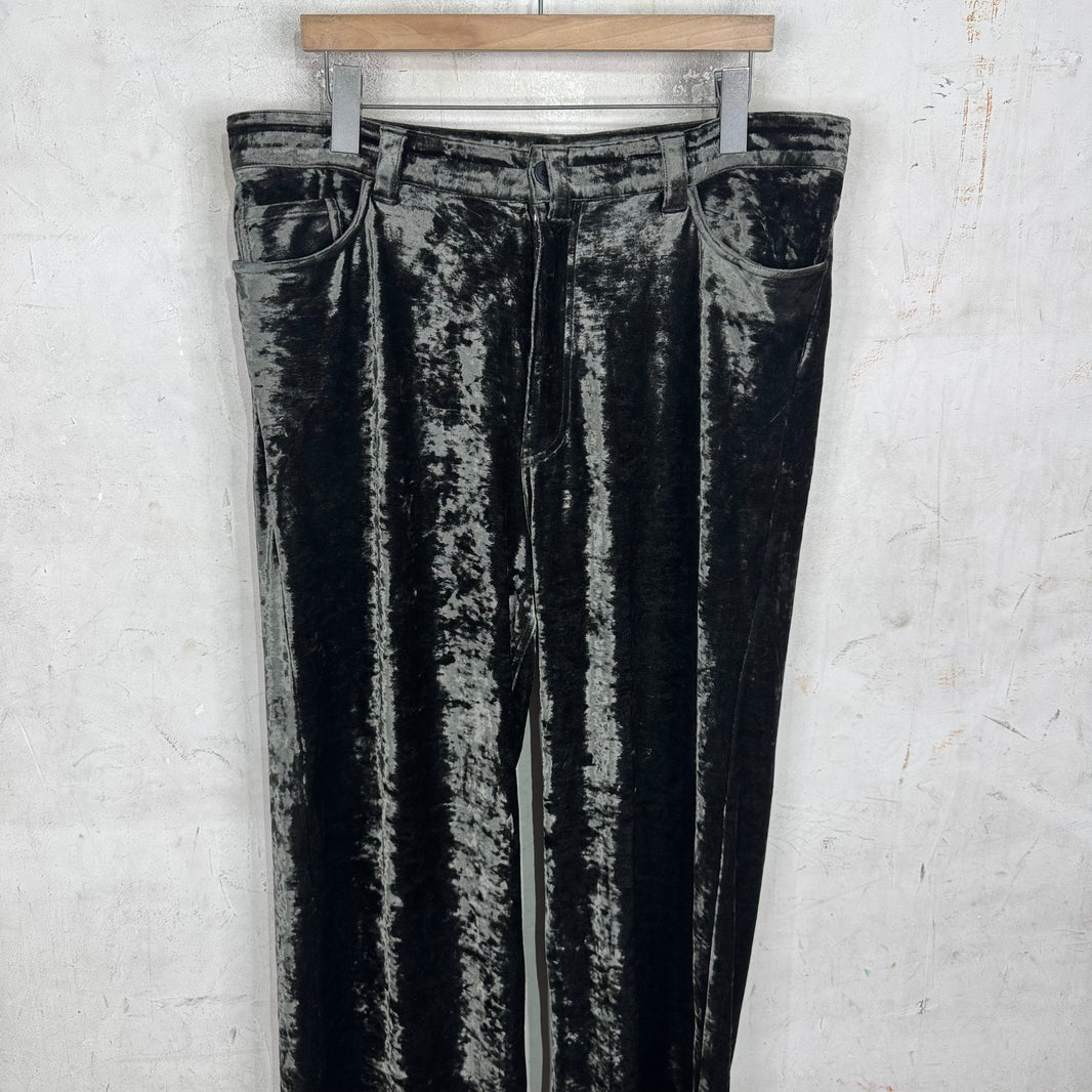 Balenciaga Olive Velvet Loose Pants