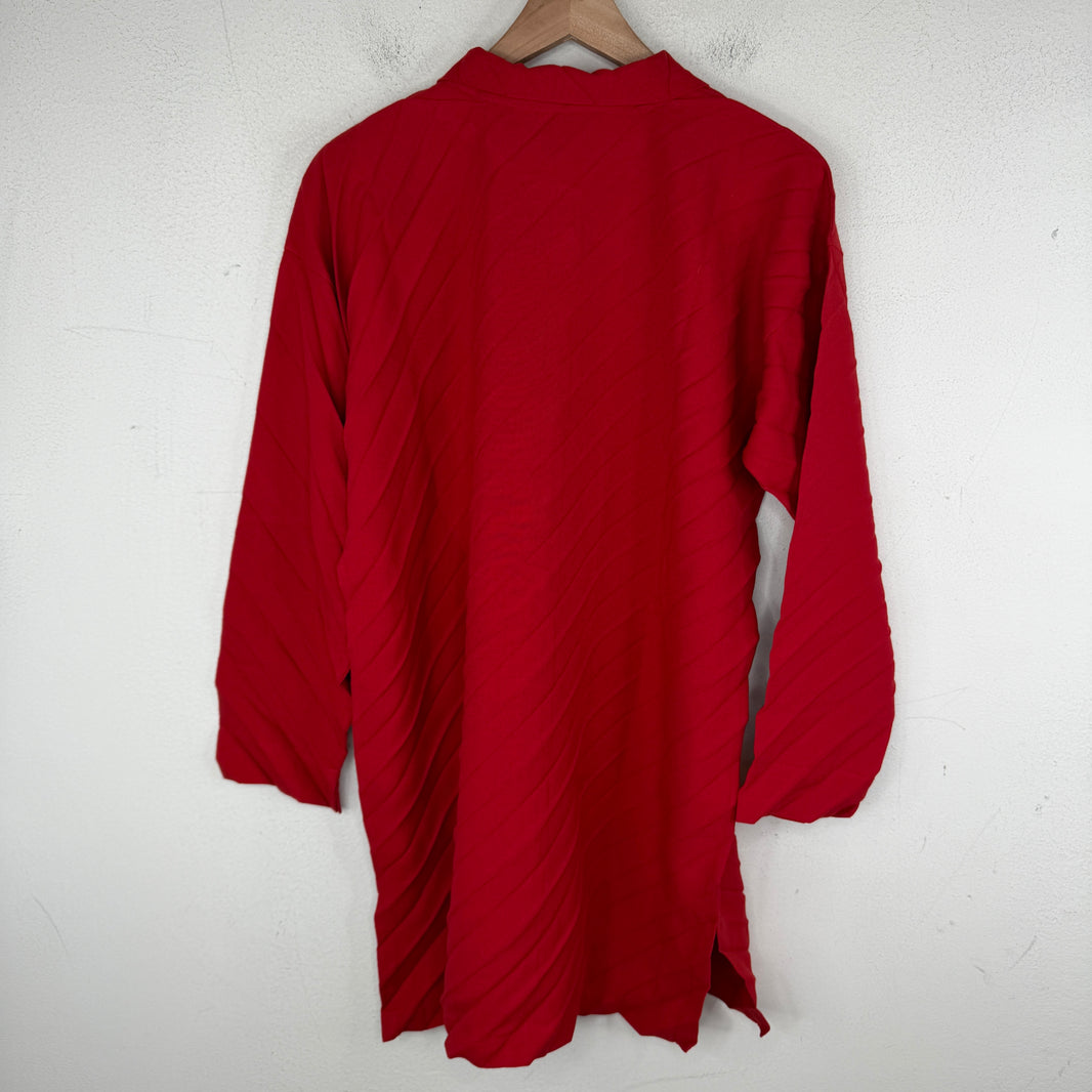 Issey Miyake Me Pleats Red L/S Shirt