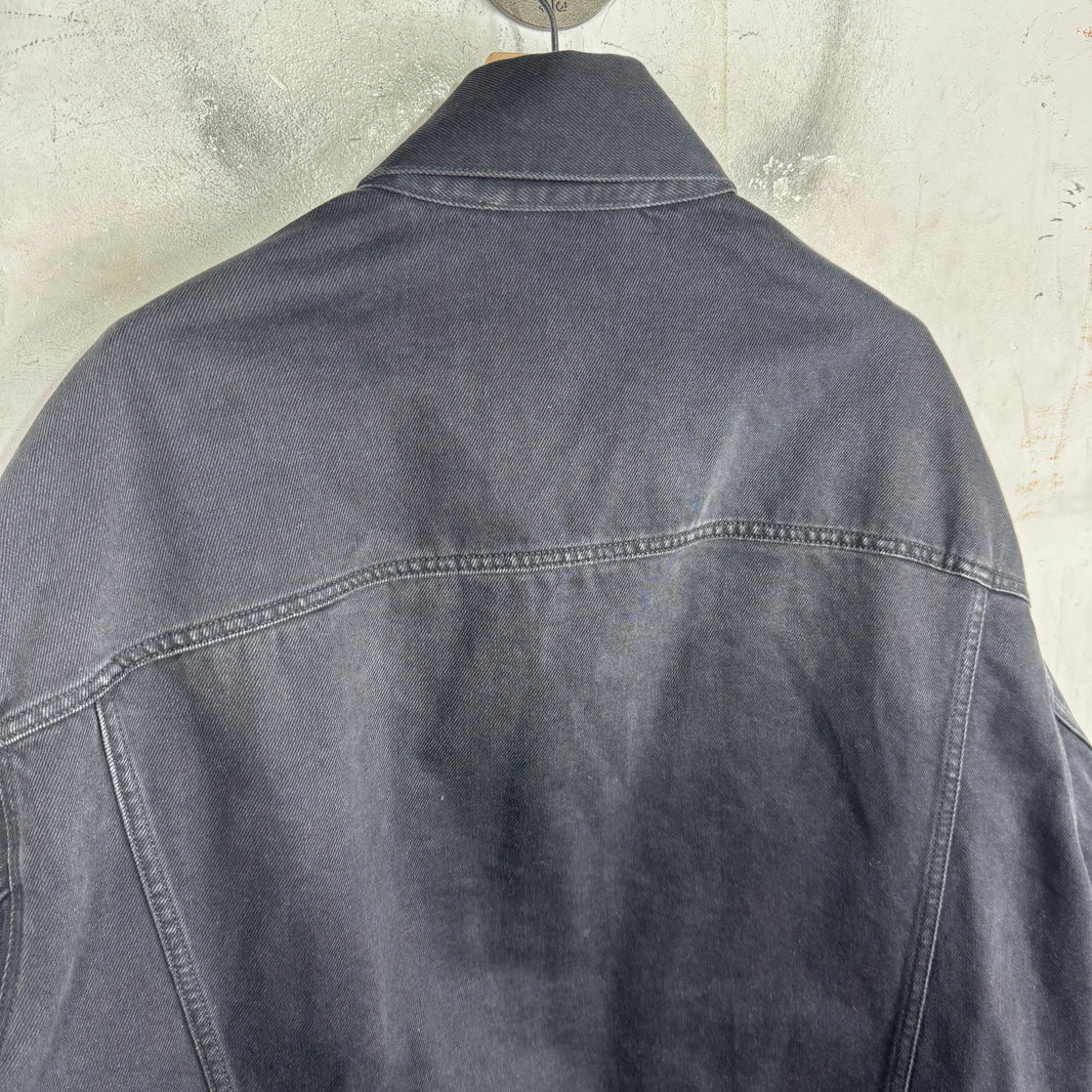 Acne Studios Oversized Washed Black Denim Trucker Jacket