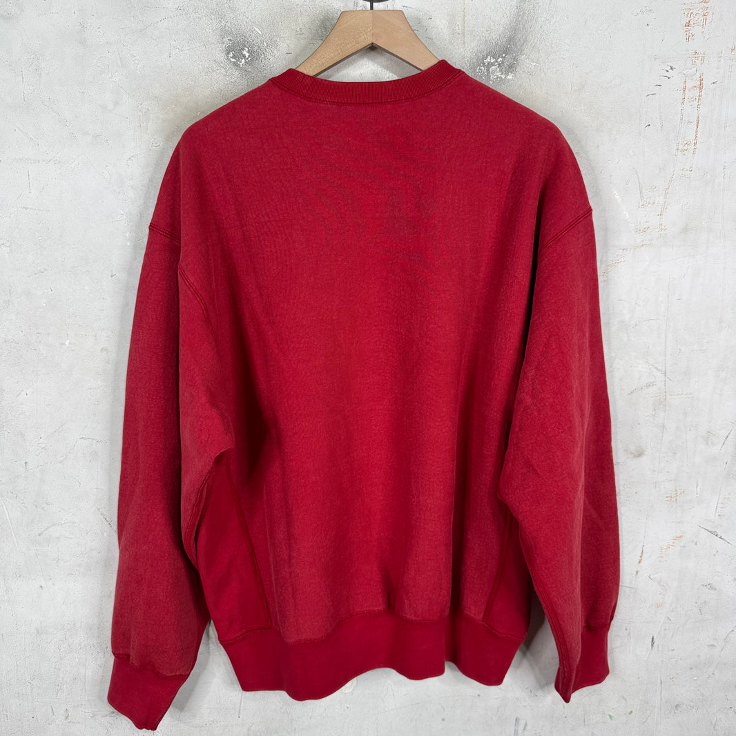 Supreme Red Screenprinted Box Logo Crewneck