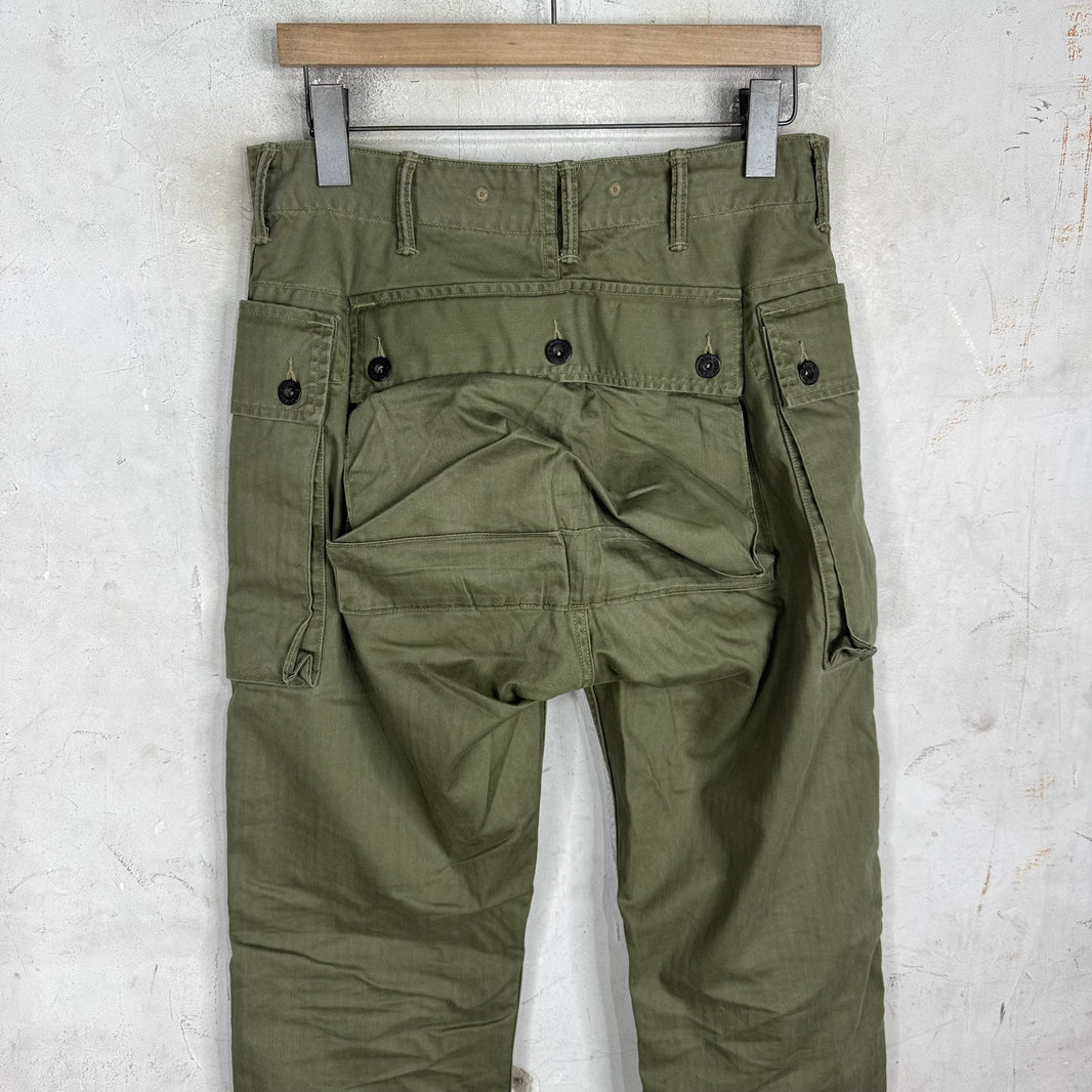 RRL Olive Herringbone Cargos