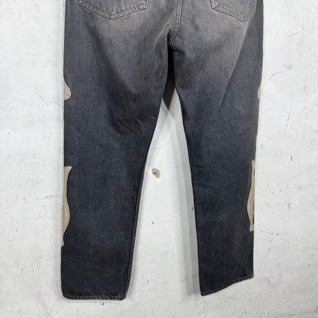 Kapital Charcoal Faded Bone Jeans