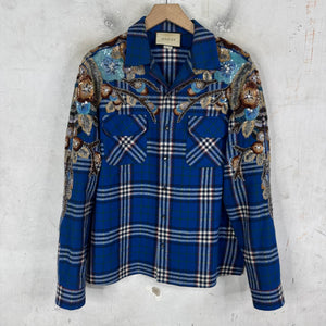 Gucci Sequined Crystal Plaid Flannel