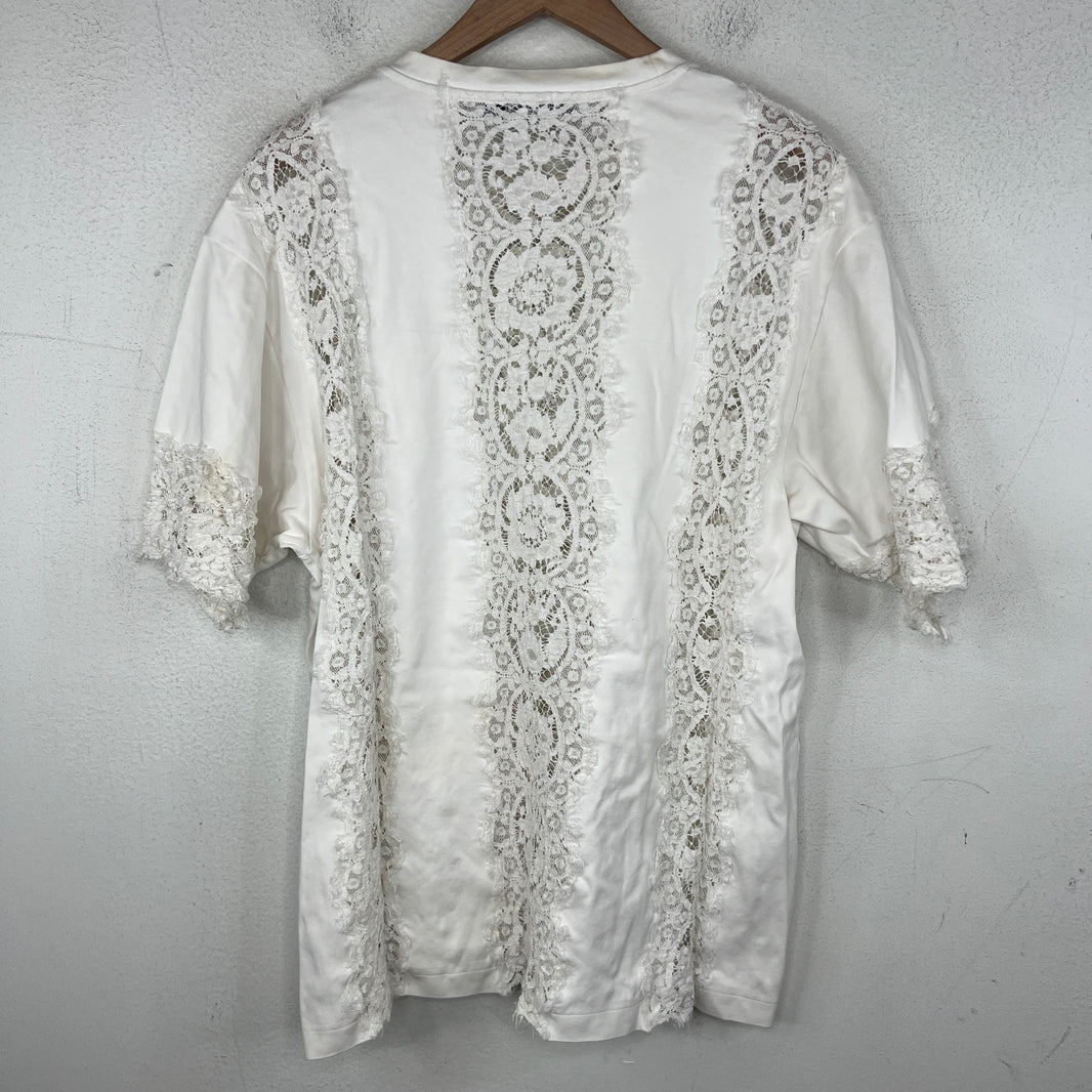 Dolce & Gabanna Floral Lace Hybrid T-Shirt