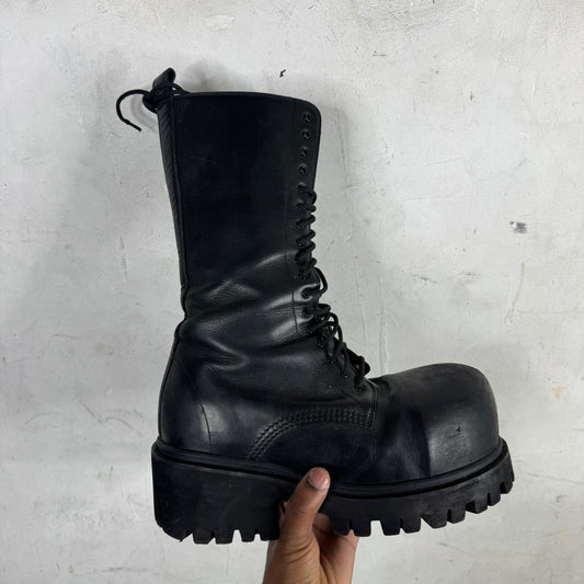 Balenciaga Tall Leather Stomper Boots