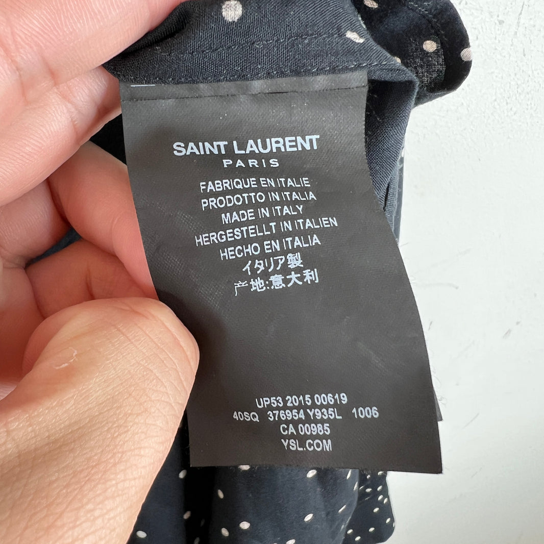 Saint Laurent Black Polka Dot Button Down Shirt