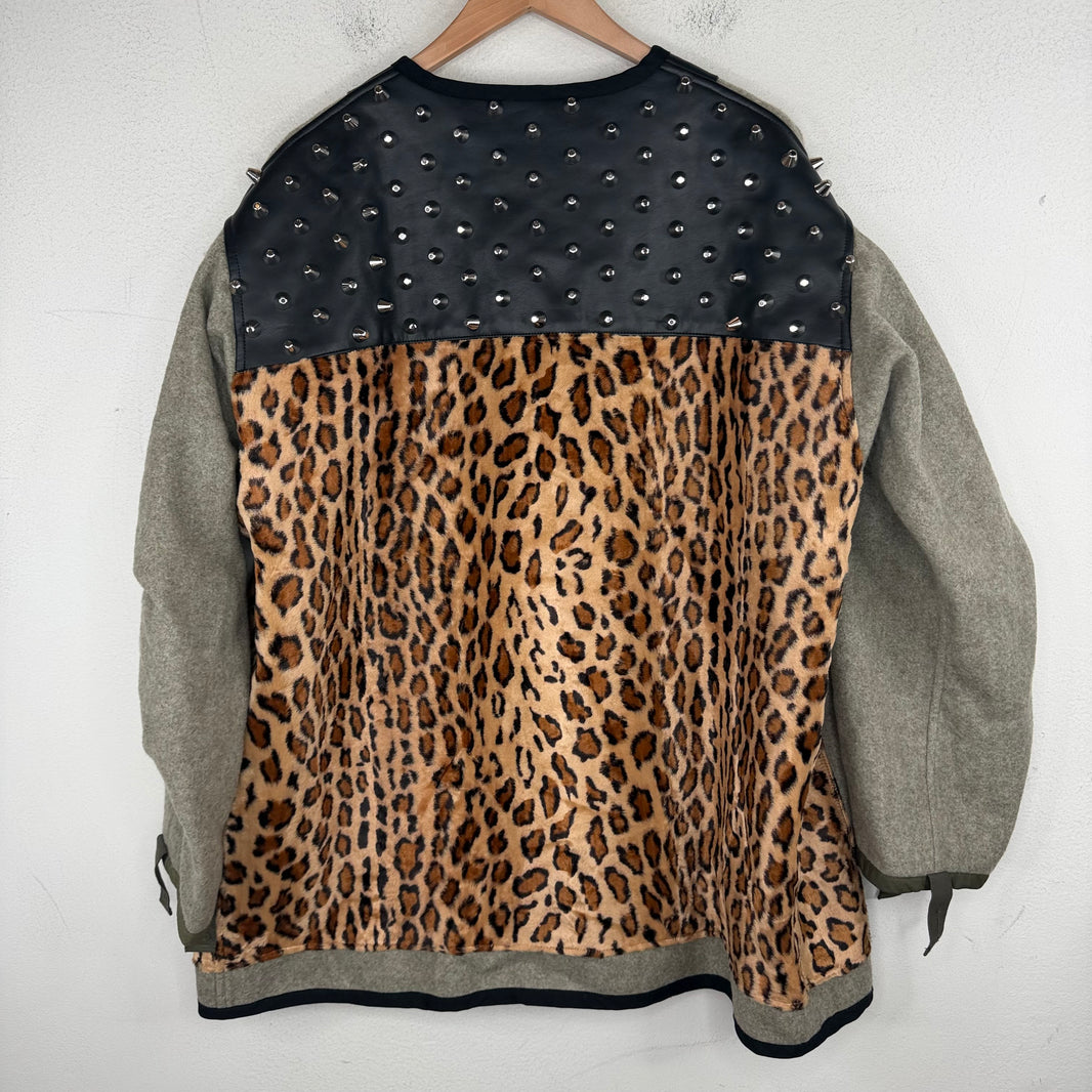 CDG Junya Watanabe Cheetah Studded Cardigan