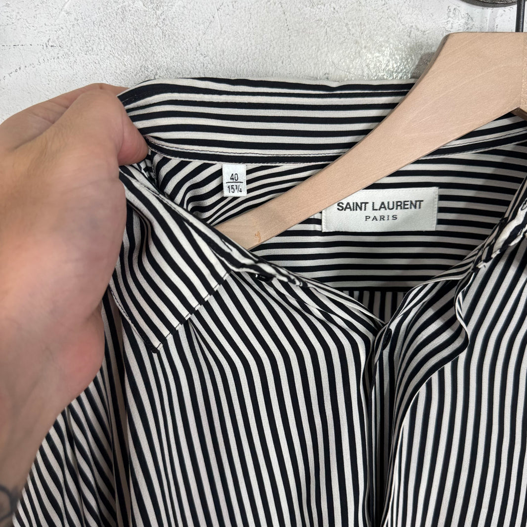 Saint Laurent Silk Pinstriped Shirt