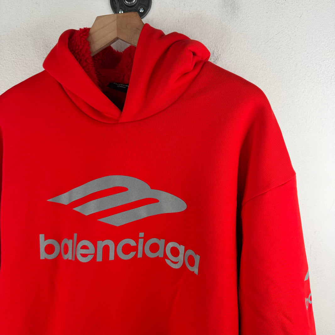 Balenciaga Skiwear 3B Red Fleece Hoodie