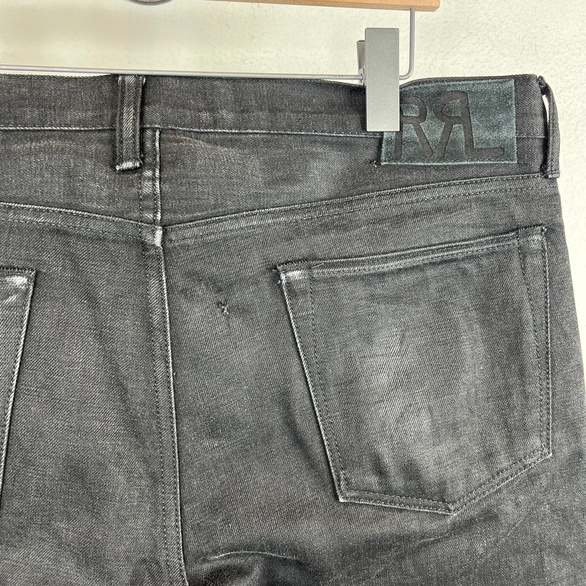 RRL Black Cropped Shorts