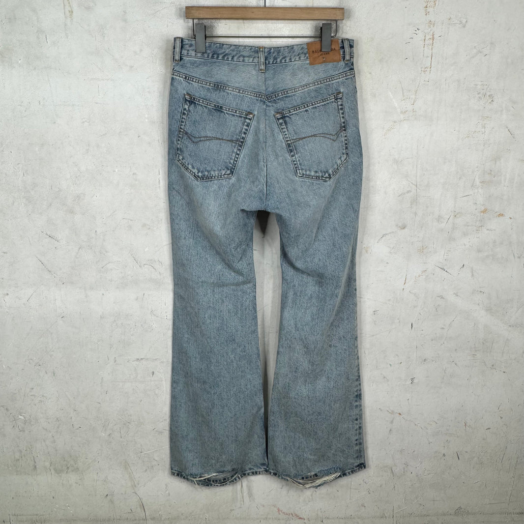 Balenciaga Altered Light Wash Flare Jeans