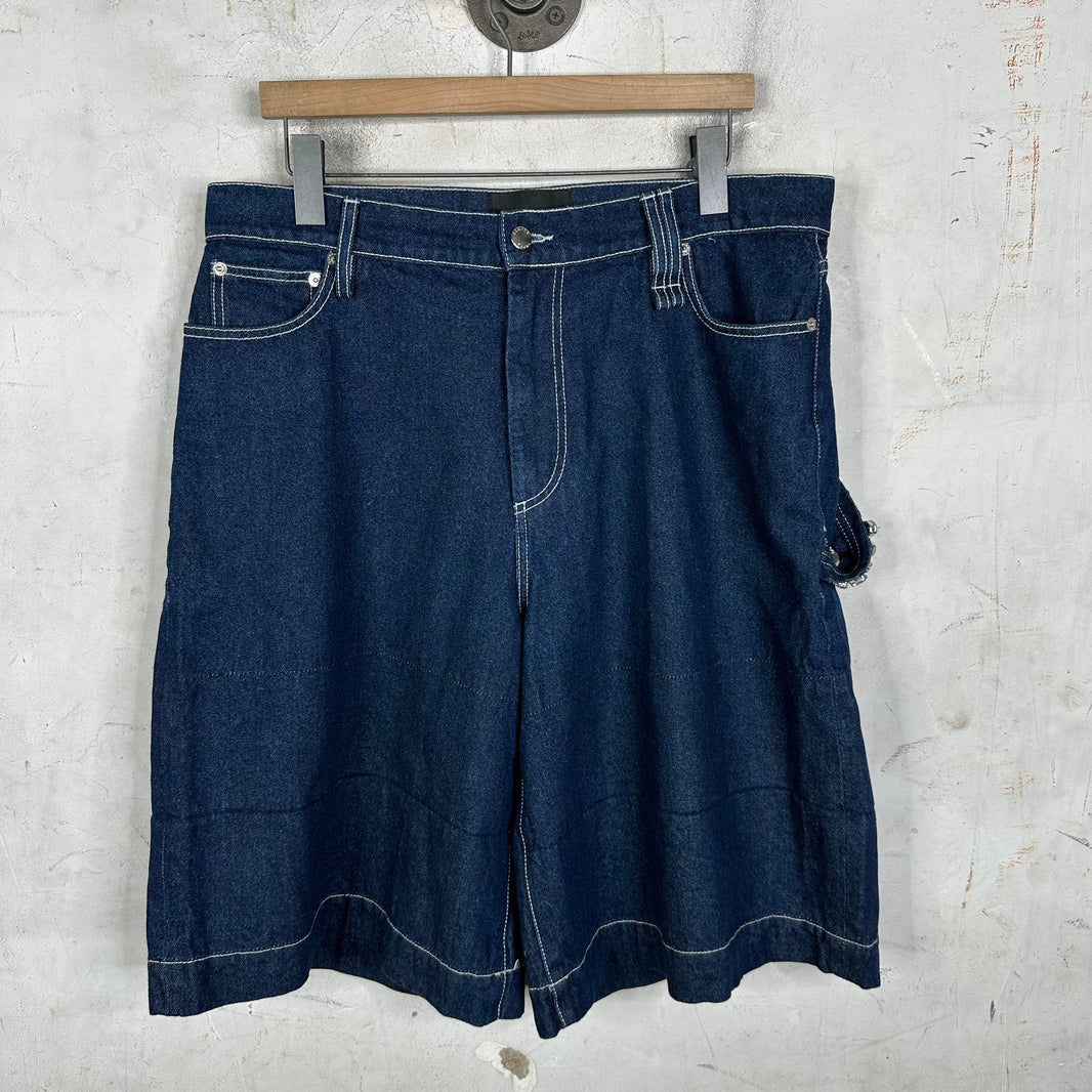 Simone Rocha Jeweled Carpenter Denim Shorts
