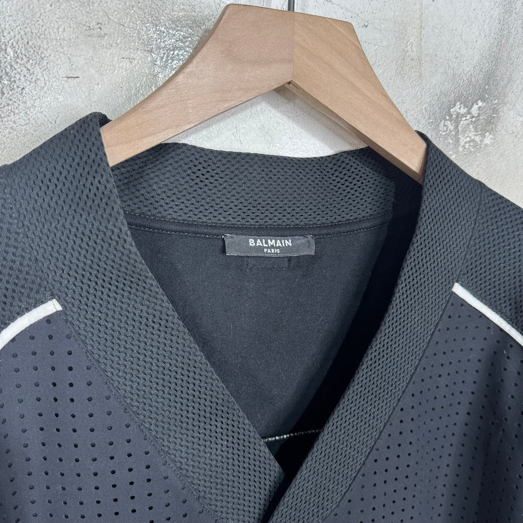 Balmain Chenille Logo Mesh Jersey