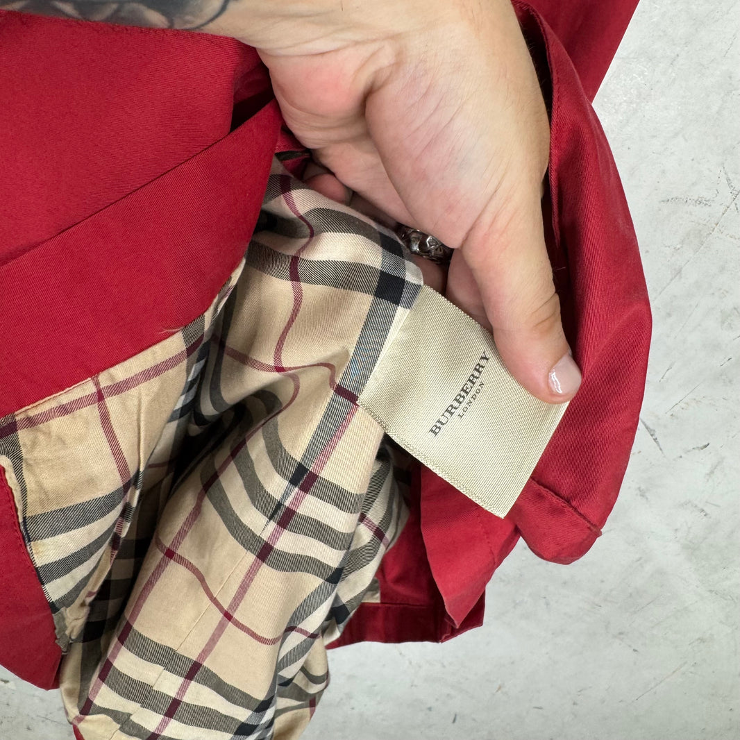 Burberry Red Zipped Long Coat