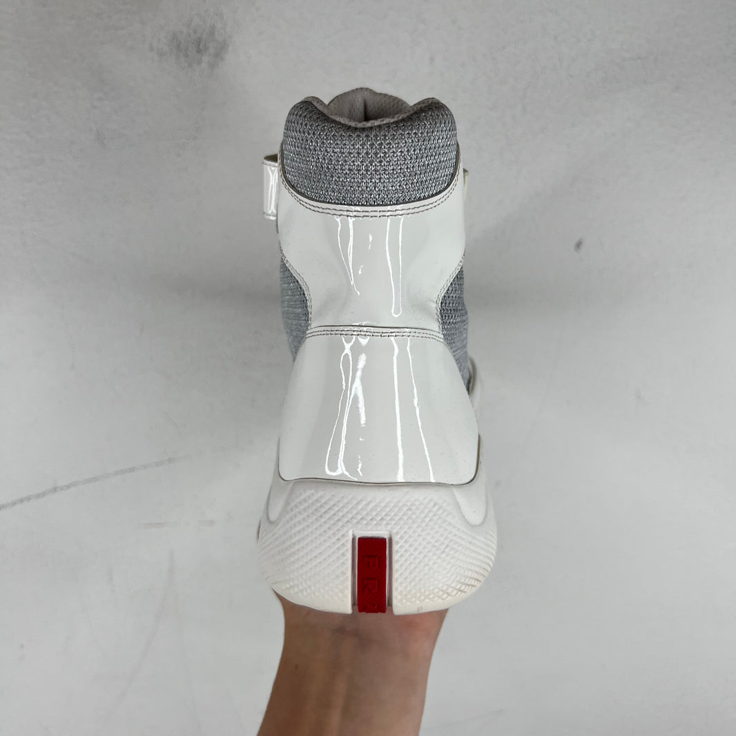 Prada Patent Leather High-Top America's Cup Sneakers