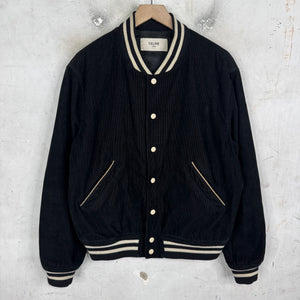Celine Corduroy Logo Varsity Jacket